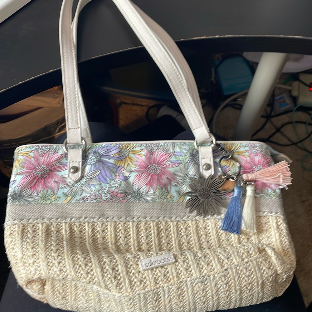 Sakroots Ellis Straw Floral Shoulder bag